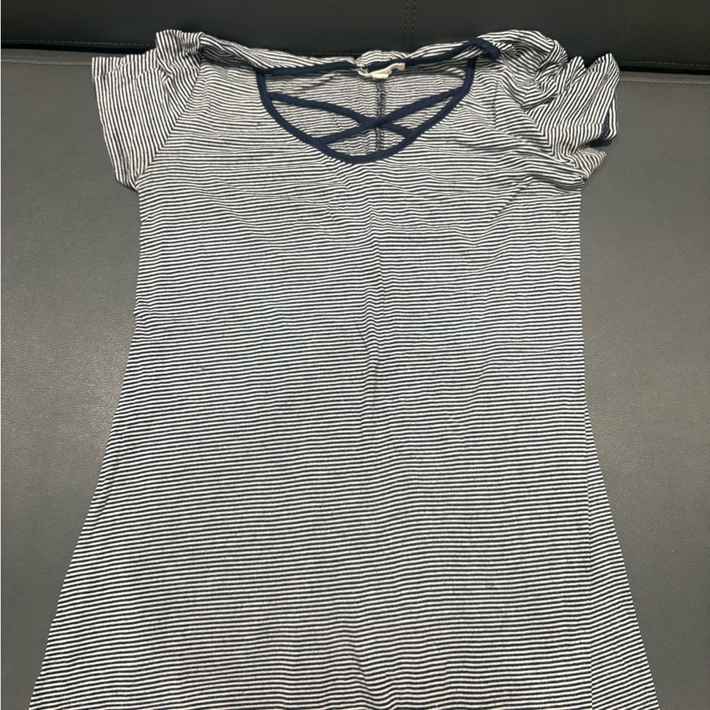 Striped Navy and White Dress
